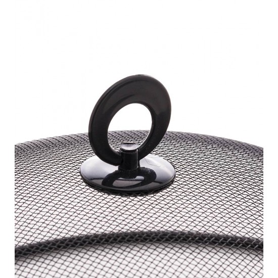 Tela Protetora 35cm Em Metal Preta Para Alimentos Revestida Com Plástico